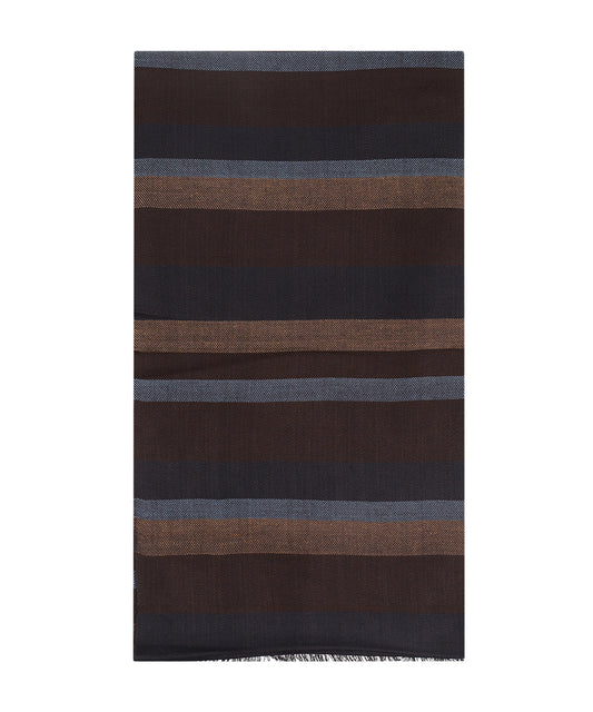 Baumwoll-Viskose-Schal | Braun Blau Multi