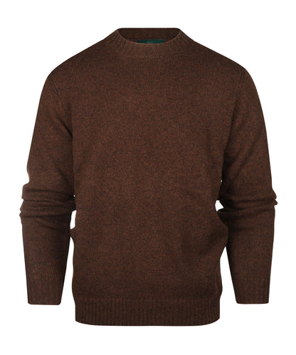 Ronde Hals Shetland Wol | Coffee