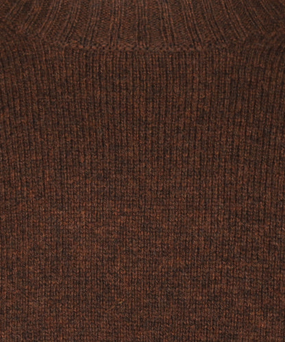 Ronde Hals Shetland Wol | Coffee