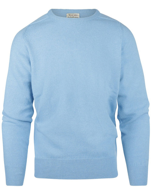 William Lockie Ronde Hals Lamswol Pullover | Blue Sky