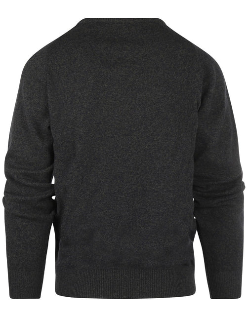 William Lockie Ronde Hals Lamswol Pullover | Navy/Seaweed