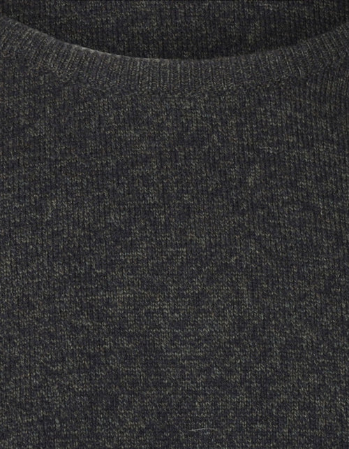 William Lockie Ronde Hals Lamswol Pullover | Navy/Seaweed