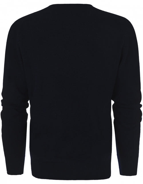William Lockie Ronde Hals Lamswol Pullover | Navy