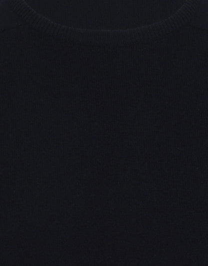 William Lockie Round Neck Lambswool Pullover | Navy