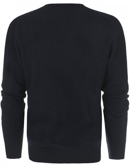 William Lockie V-hals Lamswol Pullover | Oxford Blue