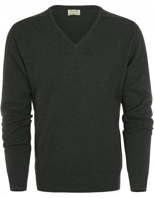 William Lockie V-hals Lamswol Pullover | Seaweed