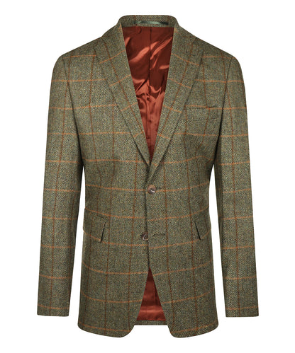 Tweed Colbert | Groen Visgraat Bruine Ruit
