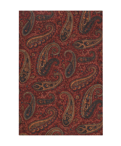 Sjaal 100%Wol | Rood Oranje Paisley Print
