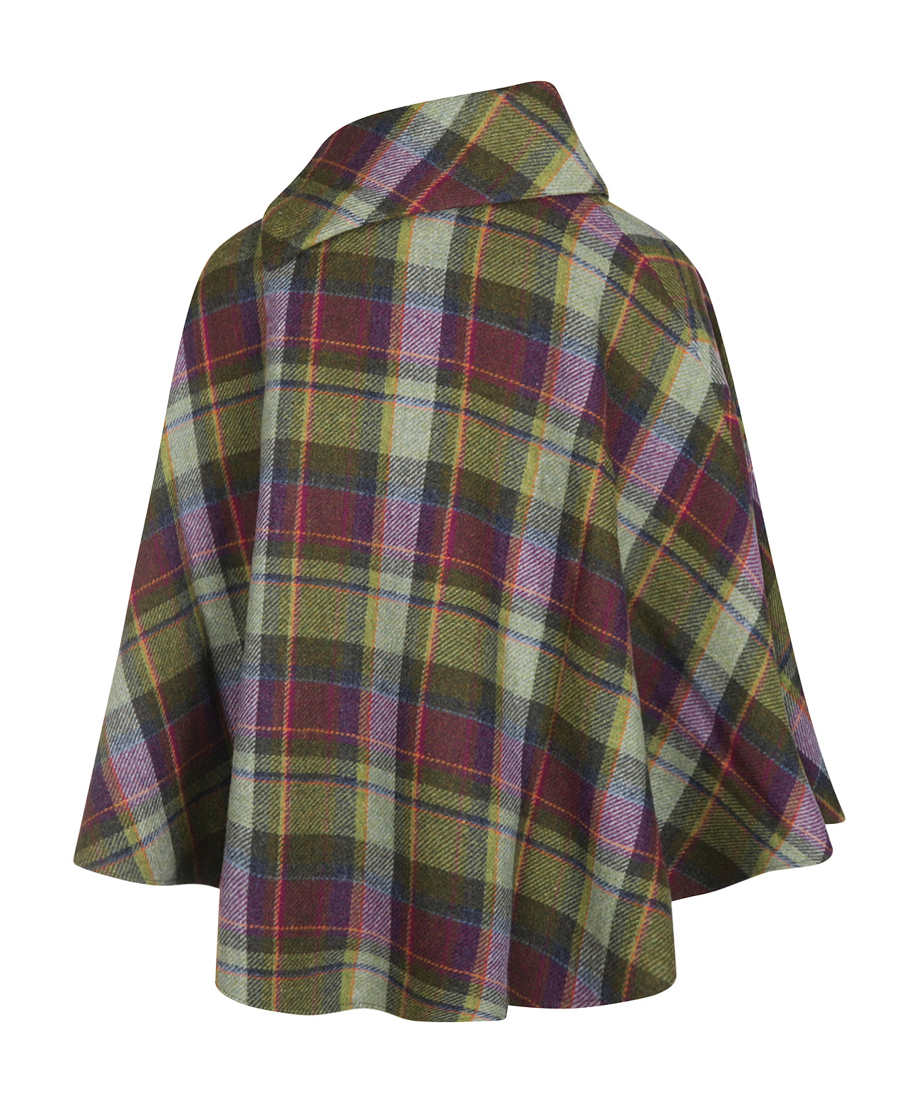 Poncho Dames | Paars Groen Ruit