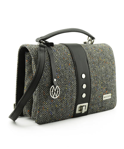 Tas Fiona | Zwart Grijs Visgraat