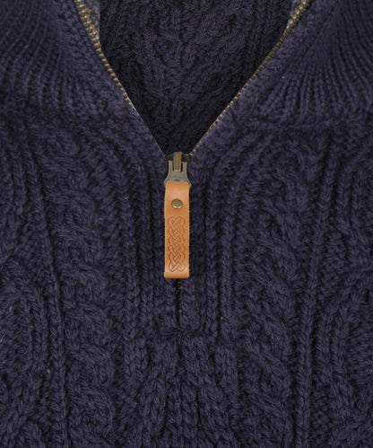 Pullover mit halbem Reißverschluss | Marineblau