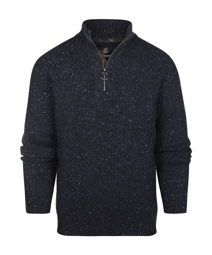 Essentials Fleck Half Zip | Navy Fleck