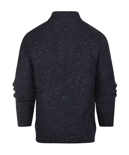Essentials Fleck Half Zip | Navy Fleck