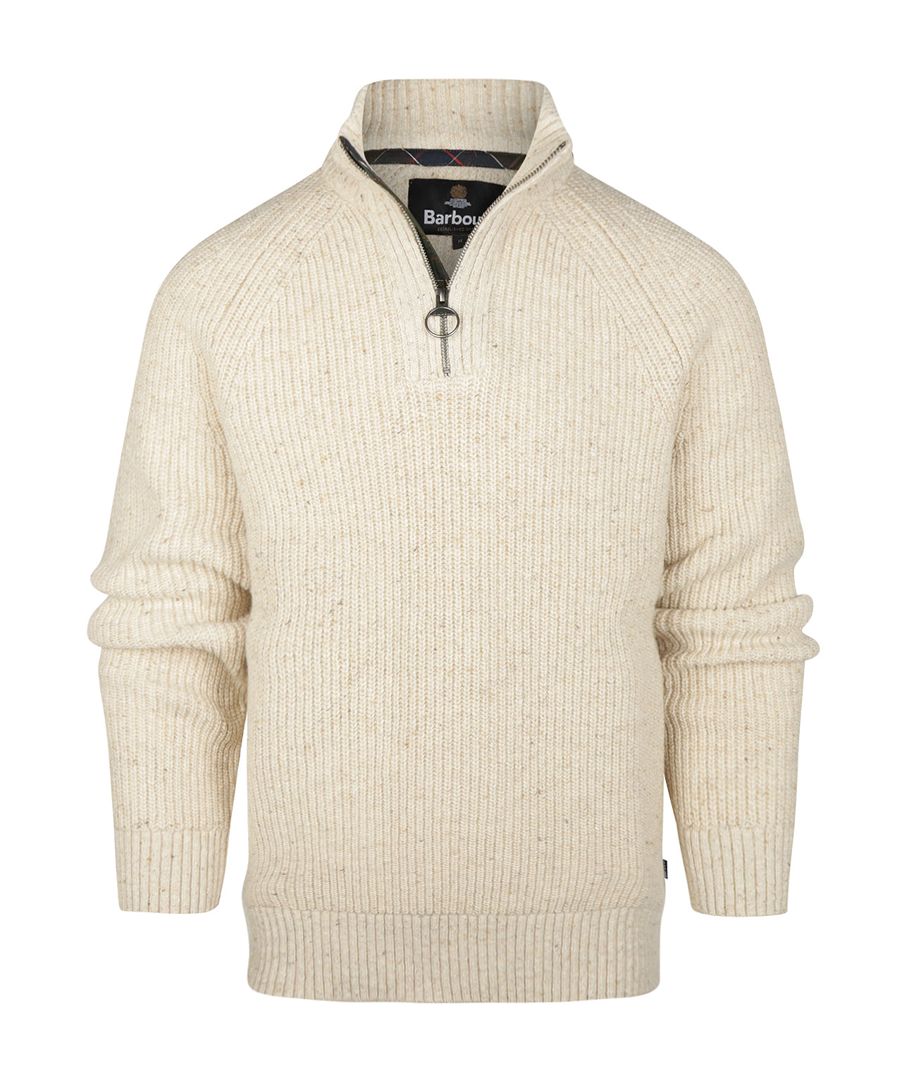 Essentials Fleck Half Zip | Pearl Fleck