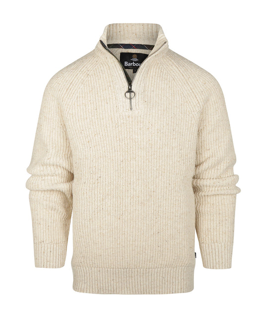 Essentials Fleck Half Zip | Pearl Fleck