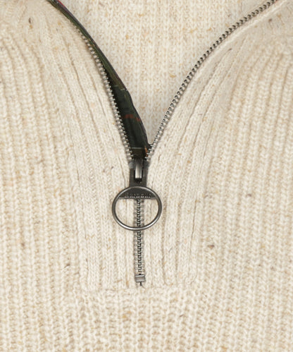 Essentials Fleck Half Zip | Pearl Fleck