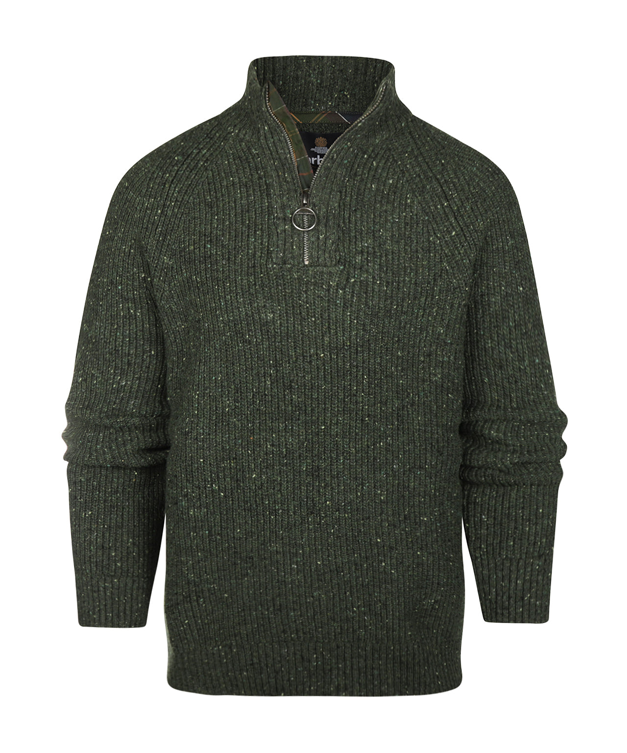 Essentials Fleck Half Zip | Olive Fleck