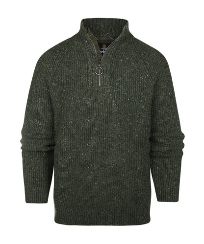 Essentials Fleck Half Zip | Olive Fleck