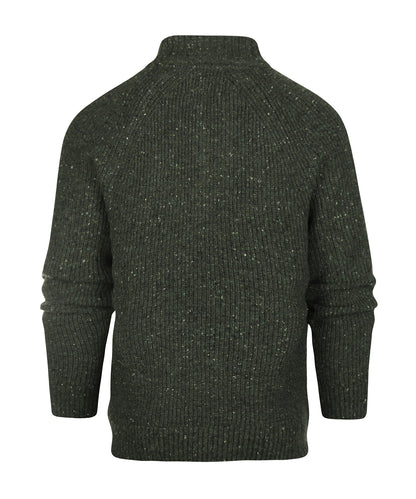 Essentials Fleck Half Zip | Olive Fleck