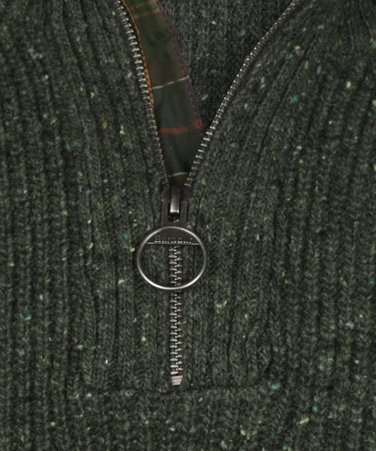 Essentials Fleck Half Zip | Olive Fleck