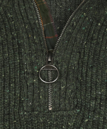 Essentials Fleck Half Zip | Olive Fleck