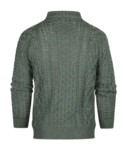 Aran Half Zip | Fern Marl