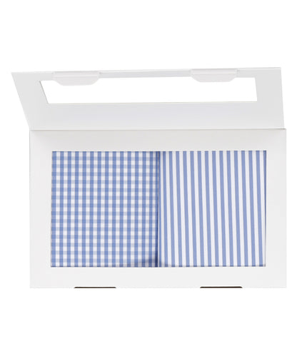 Zakdoek 2-Box | Licht Blauw Ruit/Streep