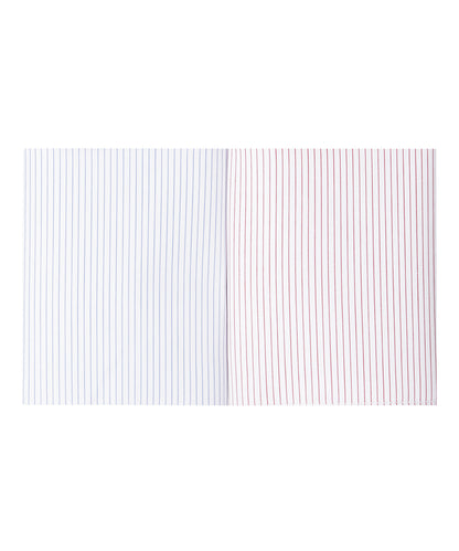 Zakdoek 2-Box | Mini streep Blauw/Rood