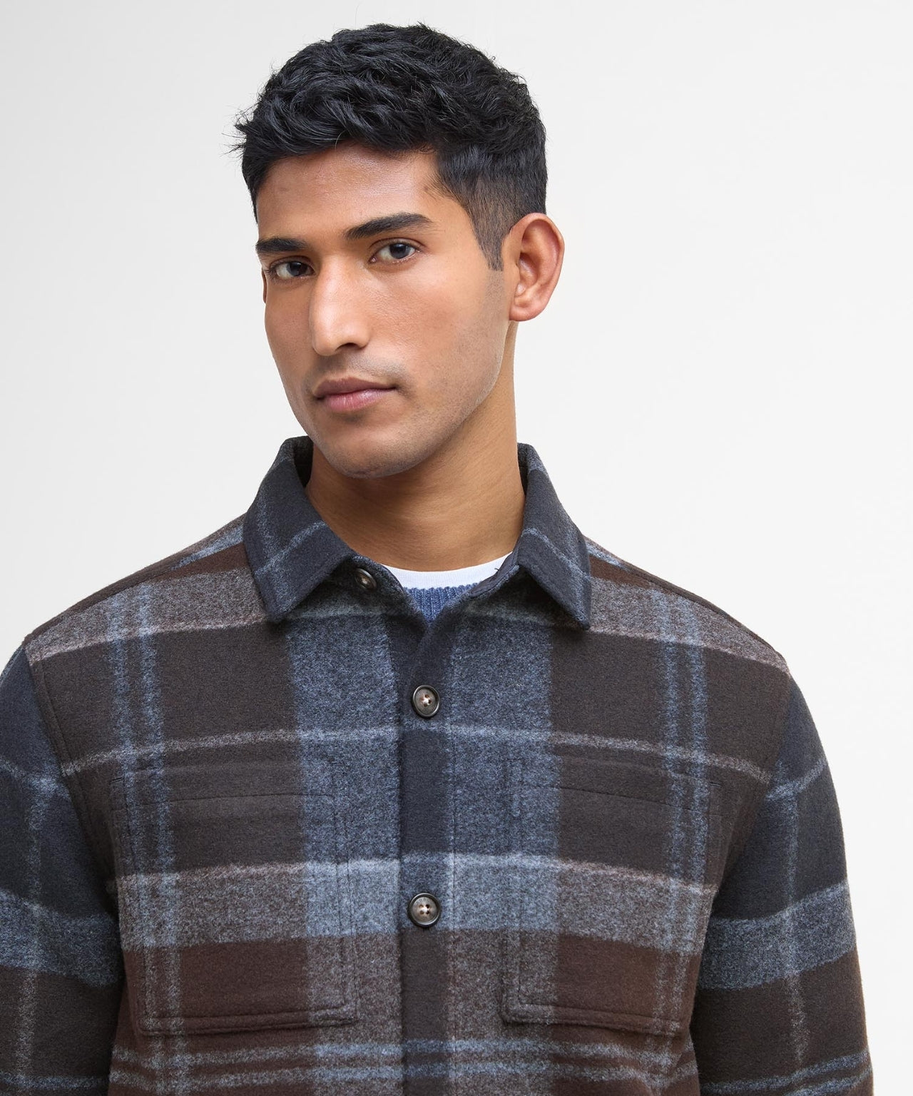 Barbour Chapter Tailored Check Overshirt | Nachtblau