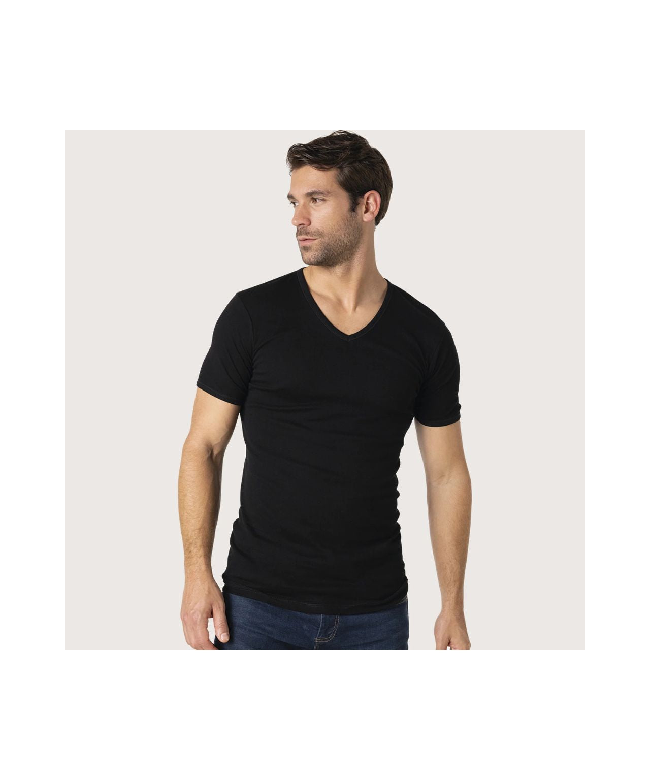 T-Shirt V-Hals | Zwart