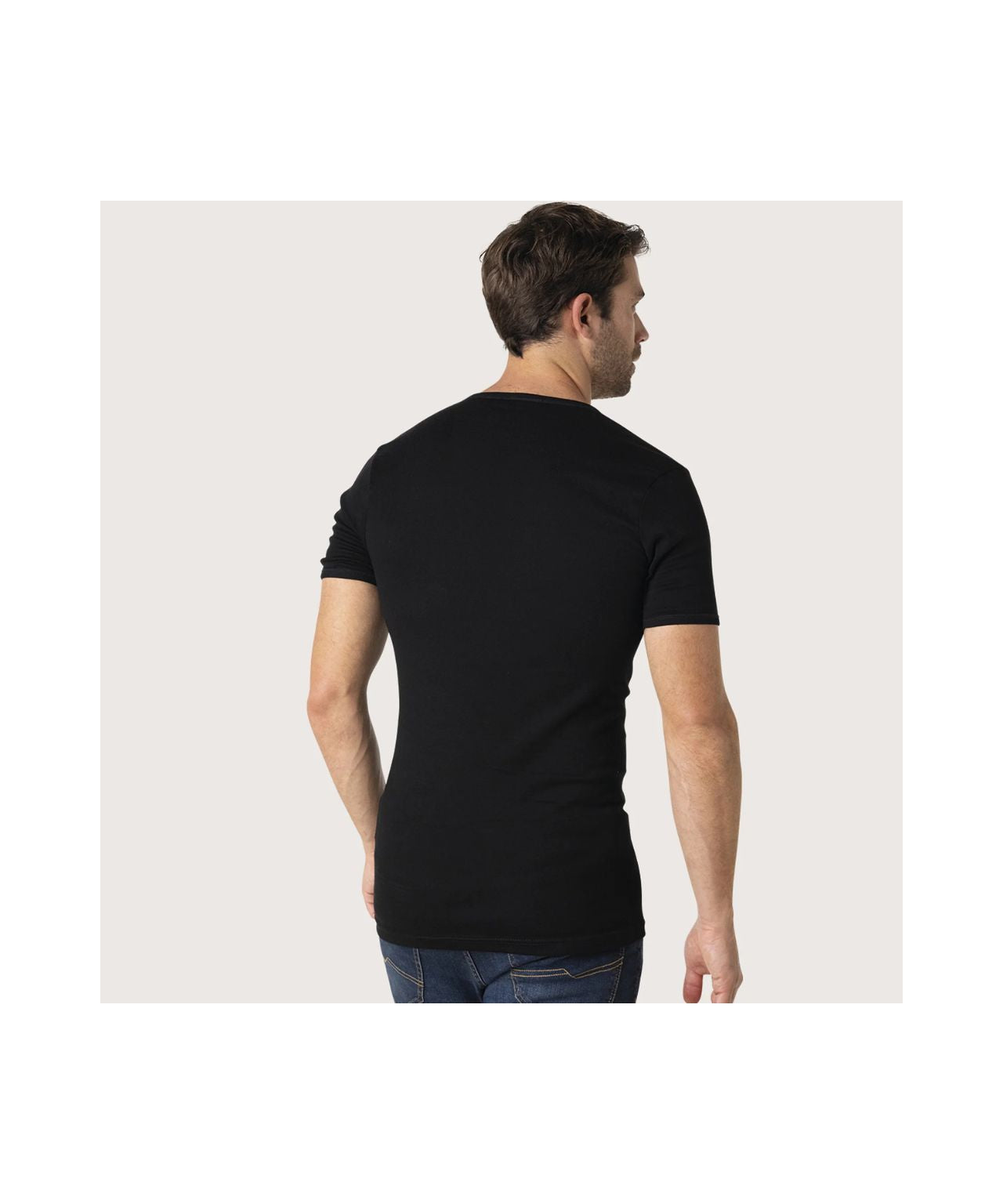 T-Shirt V-Hals | Zwart