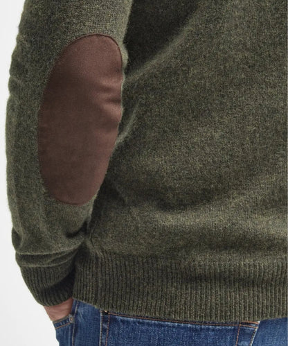 Pullover with zip and button closure | Green