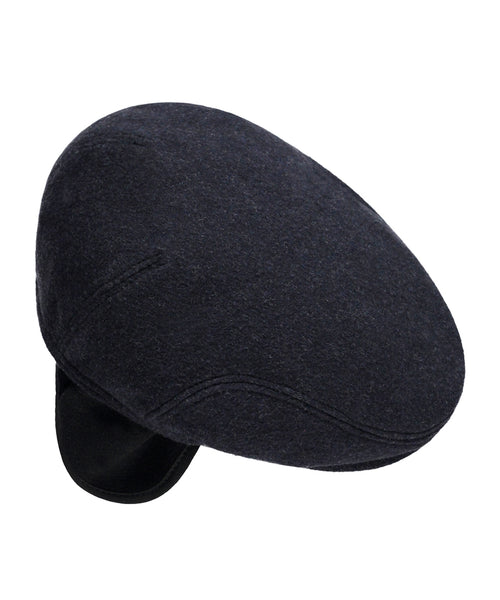 Classic Wool Cap with Earflaps | Navy Blue