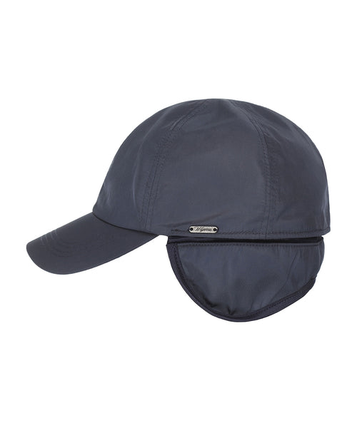Wollen Baseball met Oorflappen | Navy Blauw