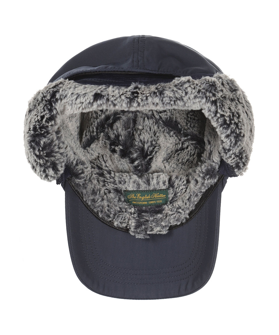Woll-Baseballkappe mit Ohrenklappen | Marineblau