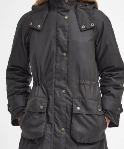 Barbour Long Cannich Wachsjacke Damen | Grün
