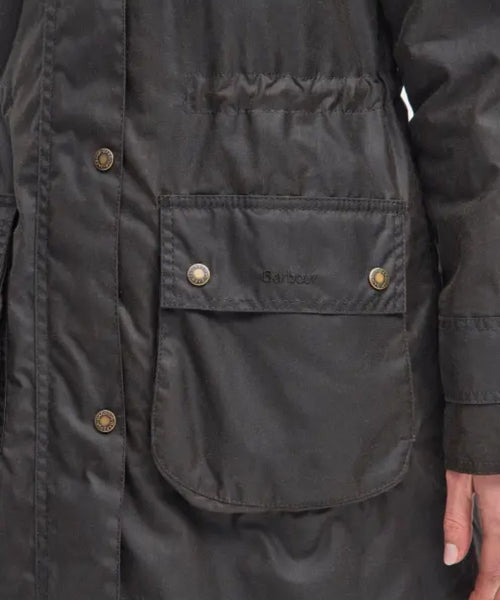 Barbour Long Cannich Wax Jacket Dames | Groen
