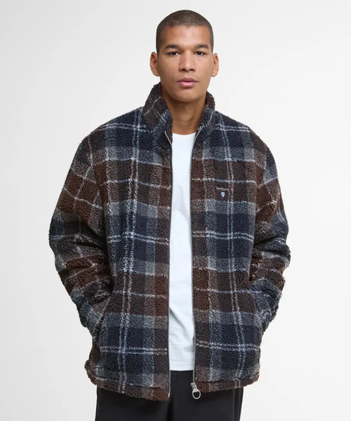 Barbour Tartan Sherpa Fleece | Navy Blue