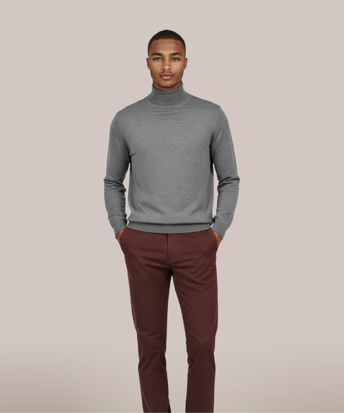 Merino wool turtleneck sweater | Grey