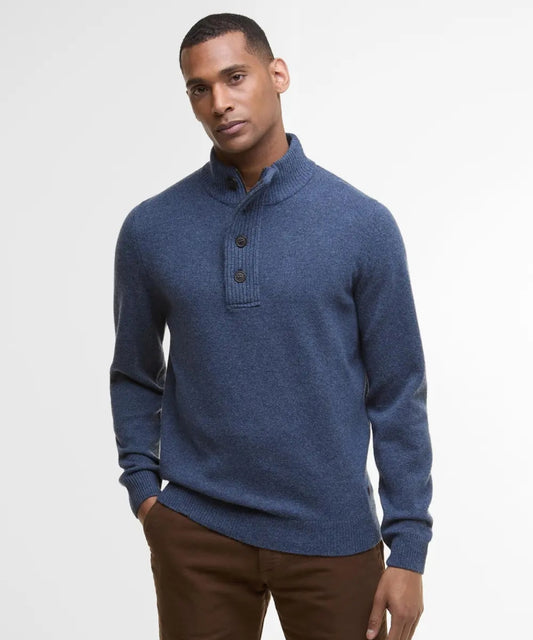 Pullover mit Reißverschluss und Knopfverschluss | Blau