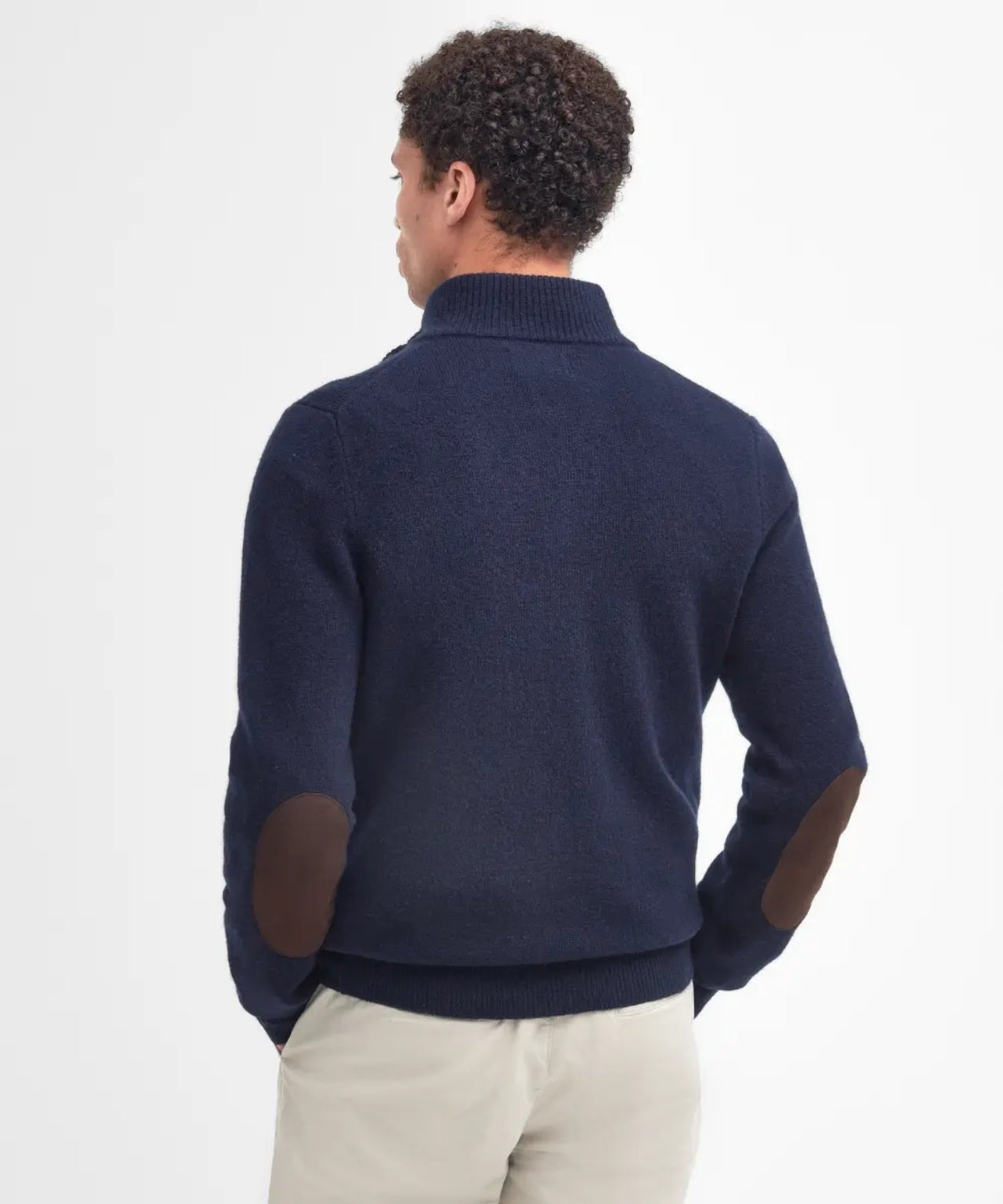Zip-up button-down sweater | Navy Blue