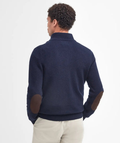 Zip-up button-down sweater | Navy Blue