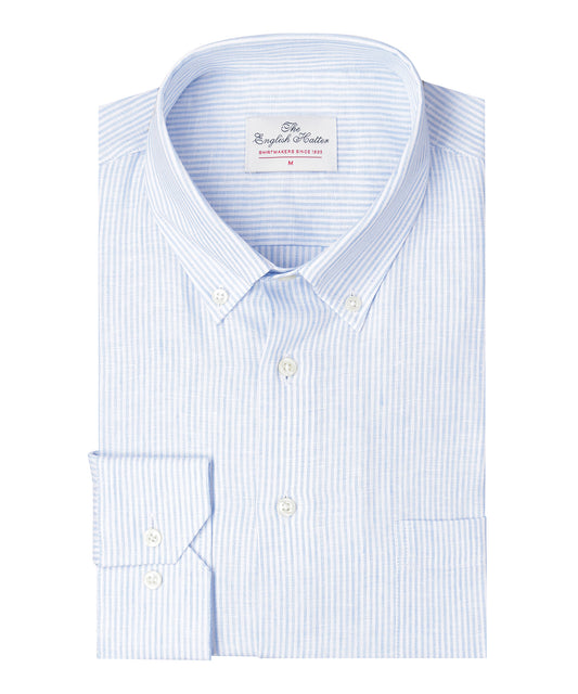 Shirt Linnen | Licht Blauw Streep