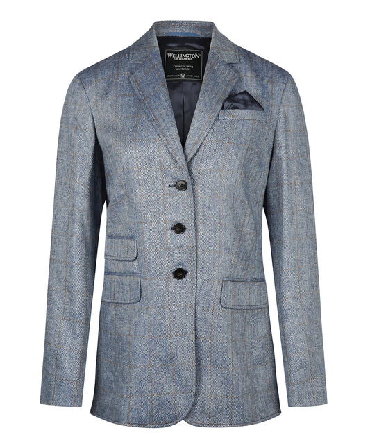 Kolbert Zijde Dames | Blauw Grijs Ruit