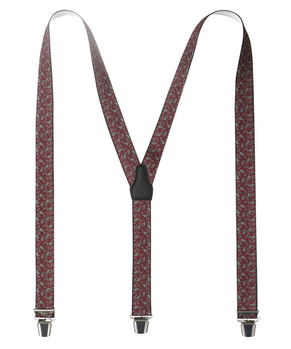 Bretels Clips Design | Rood Paisley Print klein