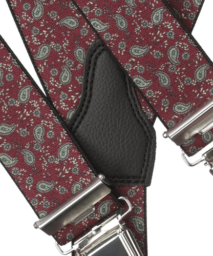 Bretels Clips Design | Rood Paisley Print klein