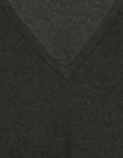 William Lockie V-neck Lambswool Pullover | Seaweed