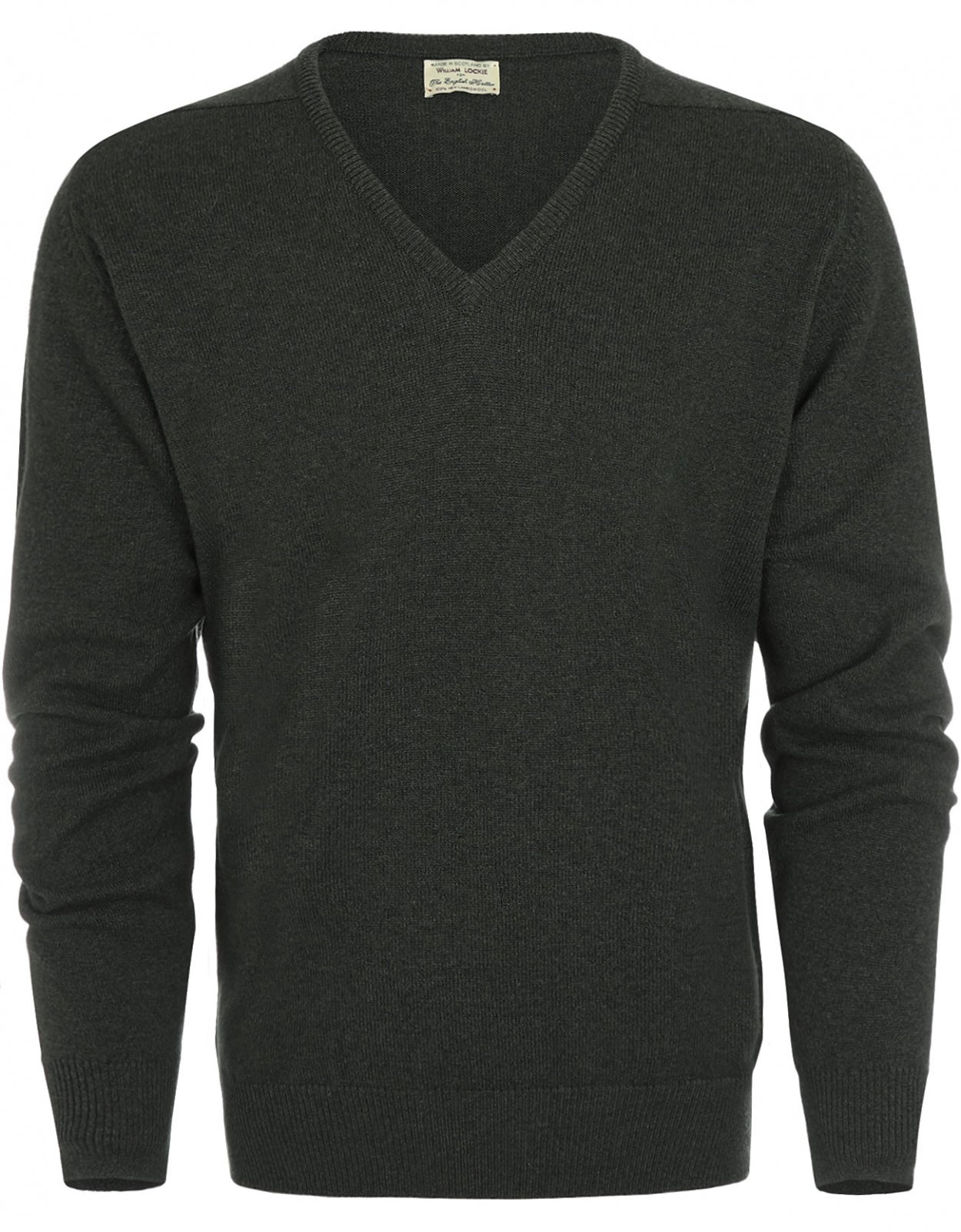 William Lockie V-neck Lambswool Pullover | Seaweed