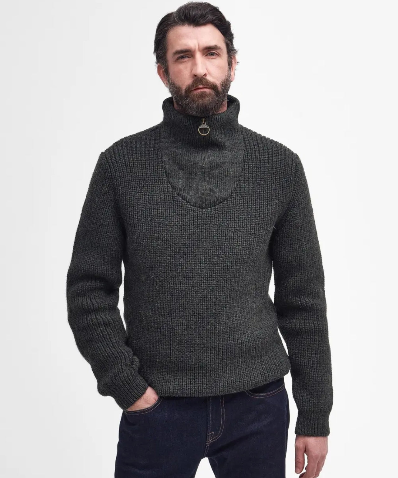 Pull New Tyne Half Zip | Olive