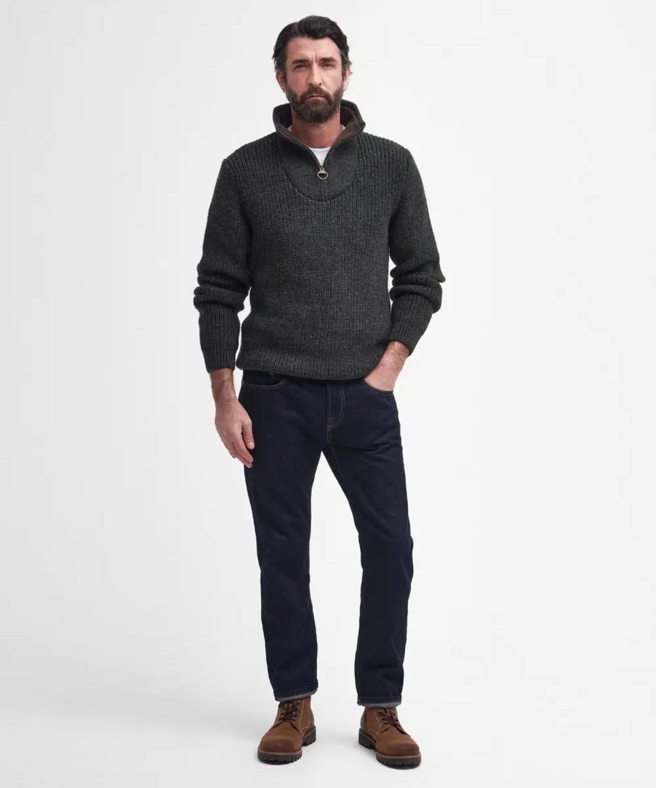Pull New Tyne Half Zip | Olive